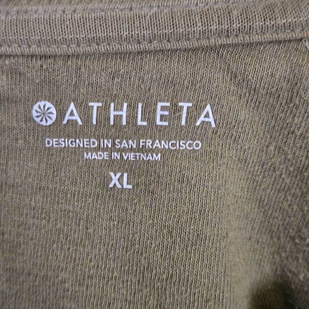 Athleta Sundown Dip Dye Sweatshirt Shadow Olive Spring 2021 Size XL - Picture 6 of 8